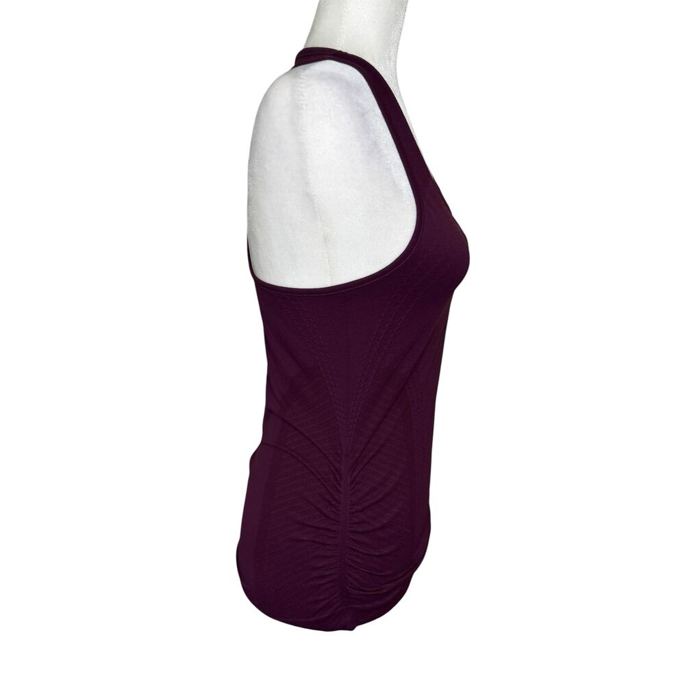Quince Ruched Racerback Tank Top Plum Purple Running Yoga Medium - Picture 2 of 7